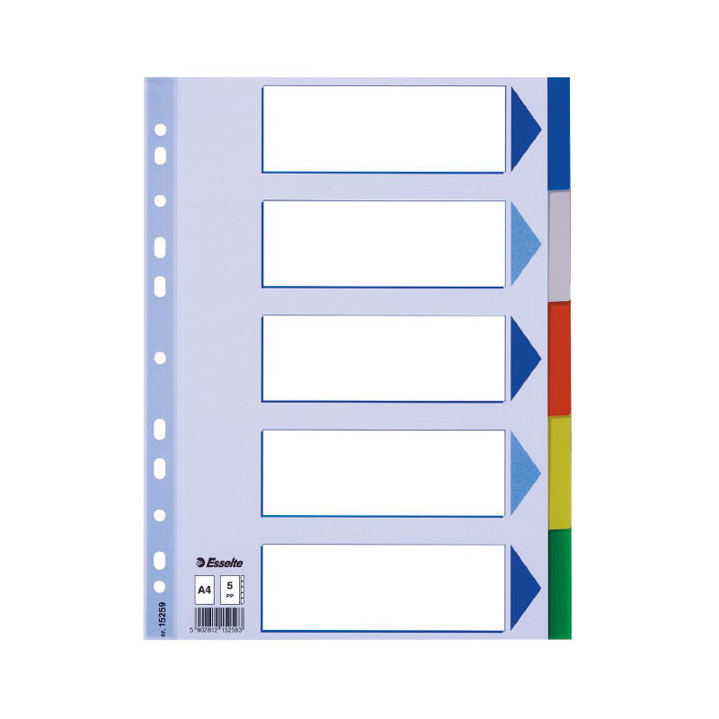 SEPARADORES ESSELTE 5 POSICIONES A4