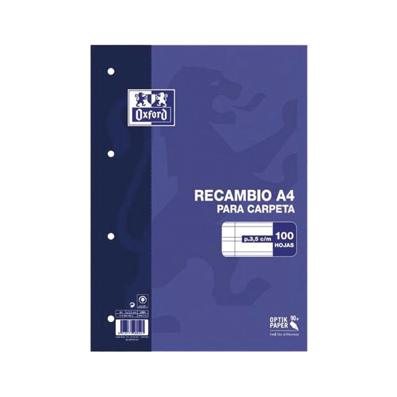 RESMILLERÍA OXFORD CLASSIC A4 100h PAUTA 3,5