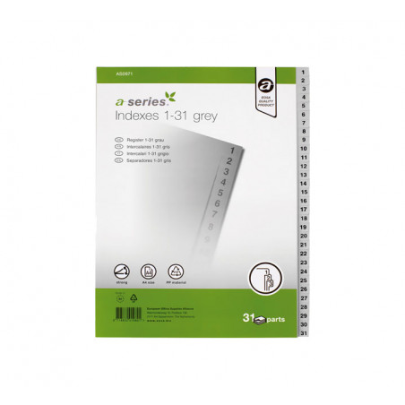 ÍNDICE A-SERIES DE POLIPROPILENO 1-31 POSICIONES
