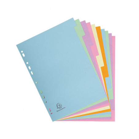 SEPARADORES EXACOMPTA 10 POSICIONES COLORES PASTEL