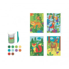 SET SAND ART APLI KIDS "ANIMALES"