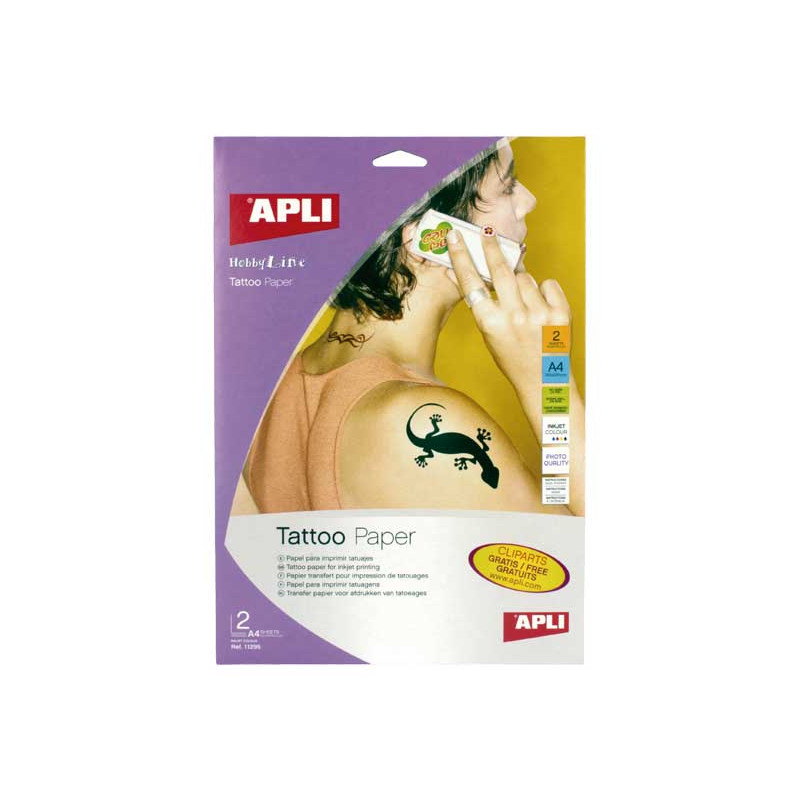 BLÍSTER 2h PAPEL APLI PARA TATUAJES BLÍSTER 2h PAPEL APLI PARA TATUAJES