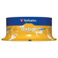 BOBINA 25 DVD-R VERBATIM 16X 4.7GB ADVANCED AZO