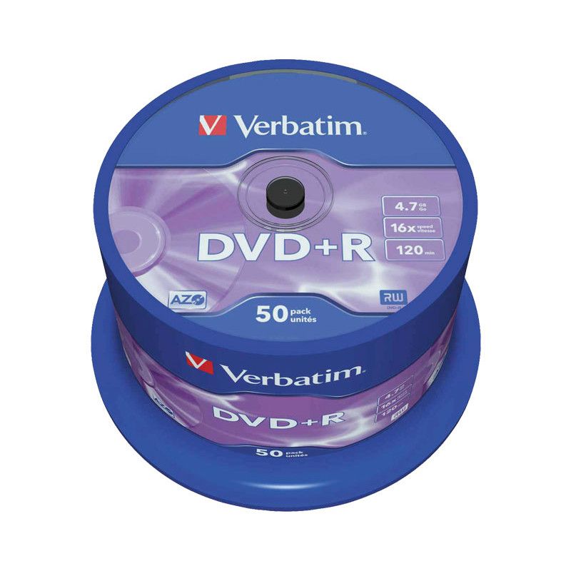 BOBINA 50 DVD+R VERBATIM 16X 4.7GB ADVANCED AZO BOBINA 50 DVD+R VERBATIM 16X 4.7GB ADVANCED AZO
