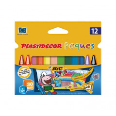 CAJA 12 LÁPICES CERA BIC KIDS PLASTIDECOR TRIANGLE