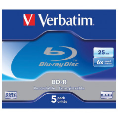 PACK 5 BD-R VERBATIM 6X 25GB SINGLE LAYER