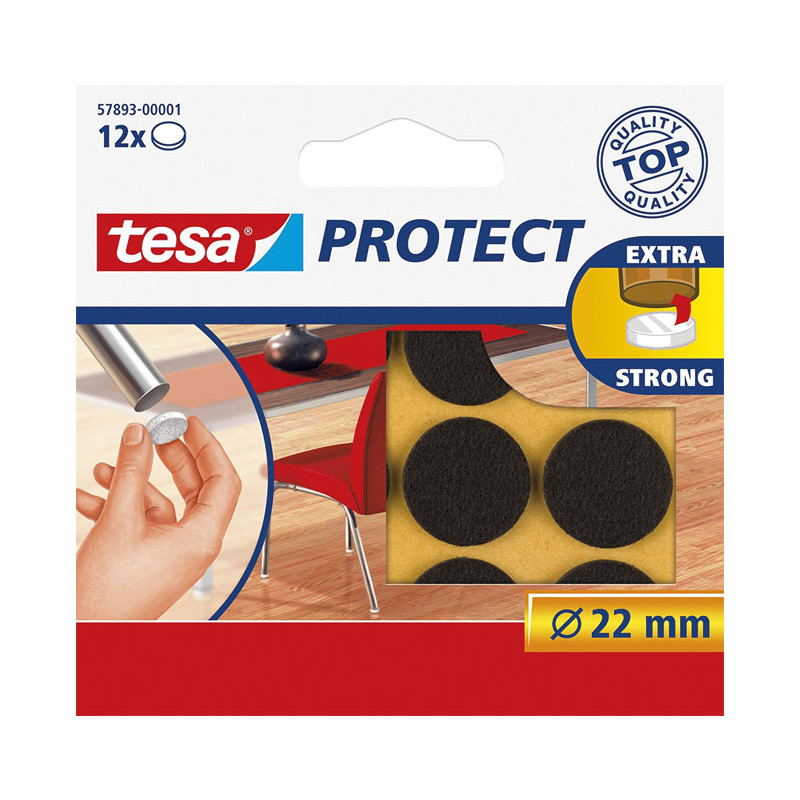 BLÍSTER 12 FIELTROS TESA ANTIRRASGUÑO Ø 22mm BLÍSTER 12 FIELTROS TESA ANTIRRASGUÑO Ø 22mm