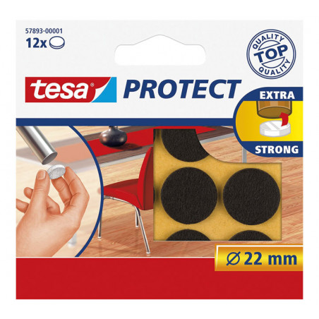 BLÍSTER 12 FIELTROS TESA ANTIRRASGUÑO Ø 22mm