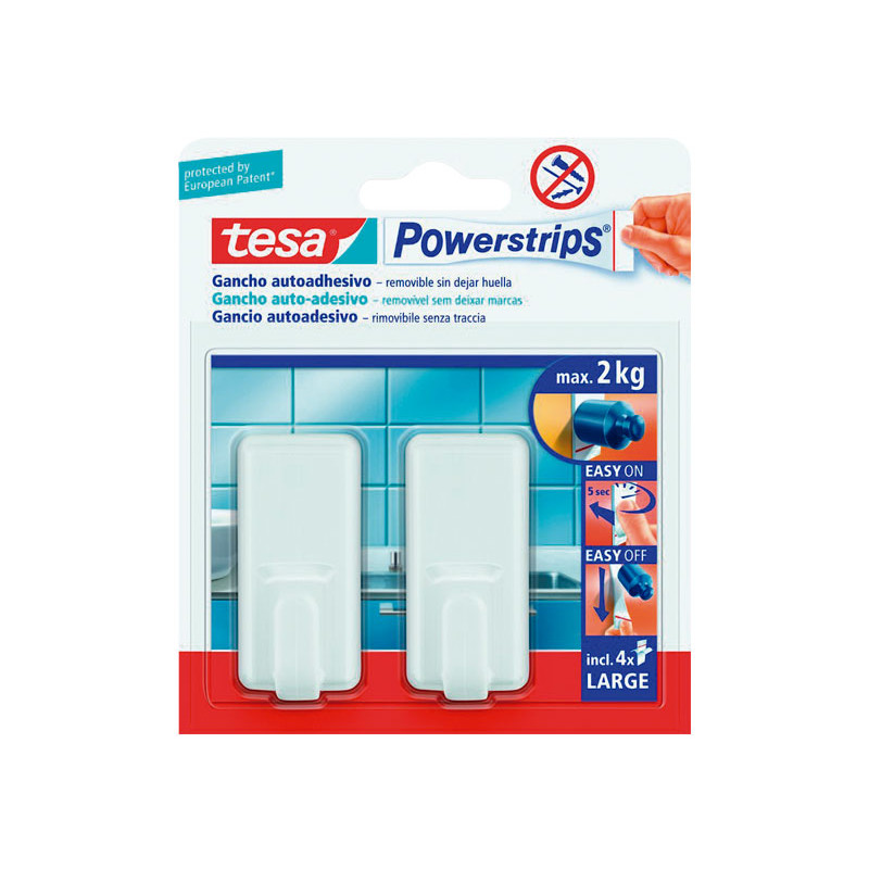 PACK 2 GANCHOS TESA POWERSTRIPS