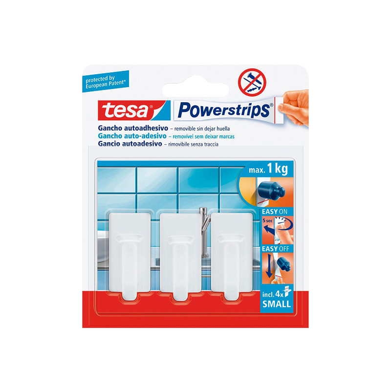 PACK 3 GANCHOS TESA POWERSTRIPS