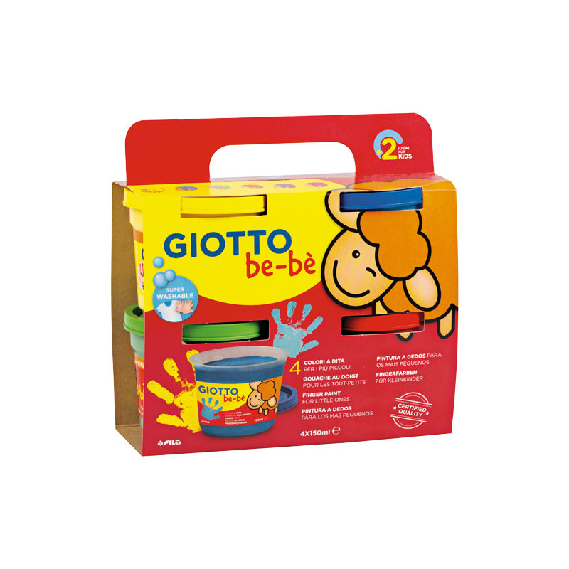 PACK 4 BOTES SUPERPINTURA DE DEDOS GIOTTO BE-BÈ 150gr PACK 4 BOTES SUPERPINTURA DE DEDOS GIOTTO BE-BÈ 150gr
