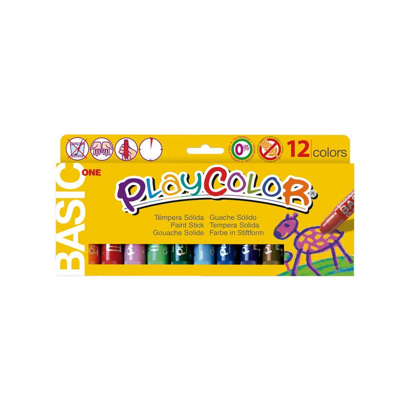 CAJA 12 TÉMPERAS PLAYCOLOR SÓLIDAS 10gr SURTIDAS