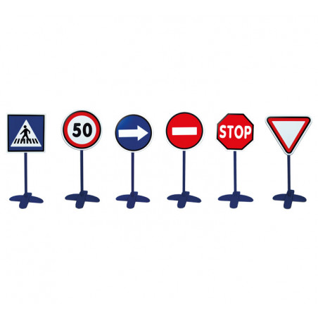 SET 6 SEÑALES DE TRÁFICO HENBEA + POSTE