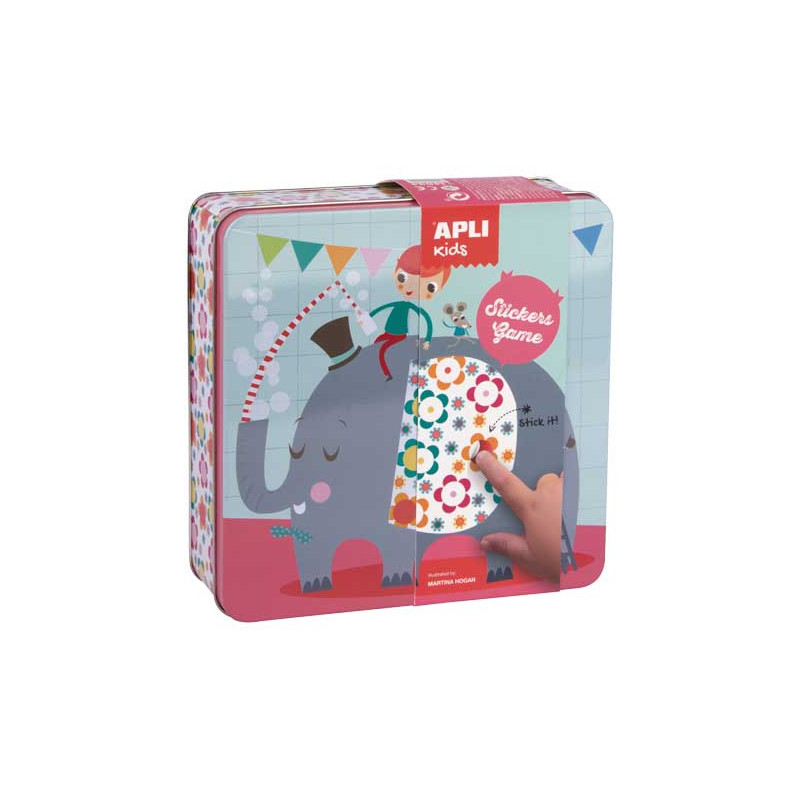 CAJA METÁLICA APLI KIDS STICKERS GAME "ELEFANTE"