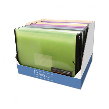 EXPOSITOR 10 CARPETAS OFFICE CLUB FRAME CON FUELLE Y GOMAS