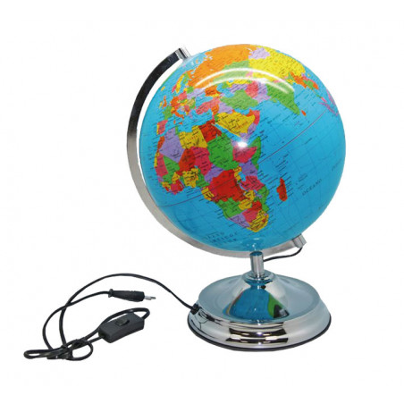 ESFERA TERRESTRE 25cm LUMINOSA CON BASE METÁLICA