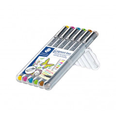 ESTUCHE 6 ROTULADORES STAEDTLER PIGMENT LINER 308 0,5mm COLORES 2