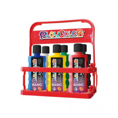 BASKET 6 BOTES PINTURA PLAYCOLOR ACRYLIC BASIC  250ml