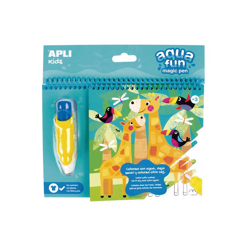 SET BLOC 4h APLI KIDS + PINCEL DE AGUA "AQUA FUN SELVA"