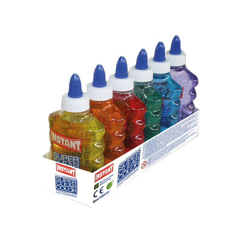 CAJA 6 BOTES COLA INSTANT "SUPERCLEAR COLOR" 180ml