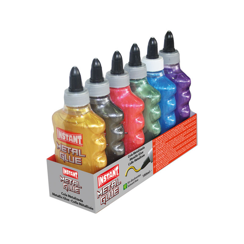 CAJA 6 BOTES COLA INSTANT "METAL GLUE" 180ml