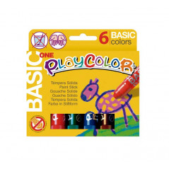 CAJA 6 TÉMPERAS PLAYCOLOR SÓLIDAS 10gr SURTIDAS