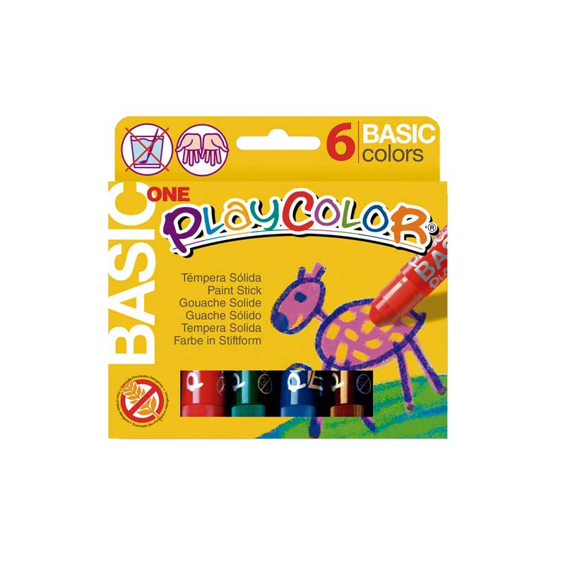 CAJA 6 TÉMPERAS PLAYCOLOR SÓLIDAS 10gr SURTIDAS