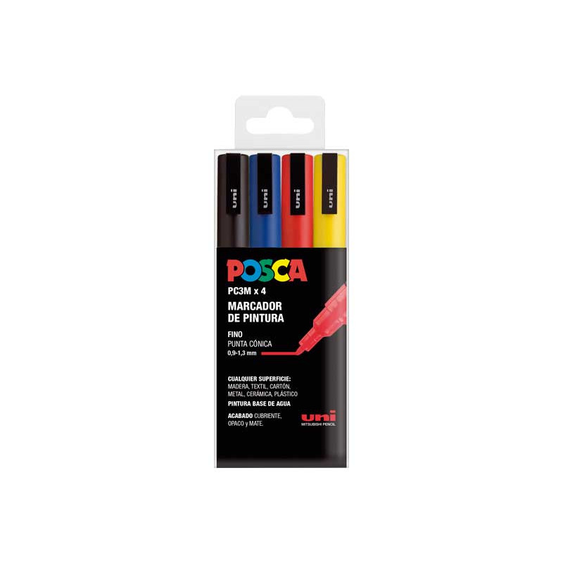 ESTUCHE 4 MARCADORES UNI POSCA PC-3M BASIC ESTUCHE 4 MARCADORES UNI POSCA PC-3M BASIC