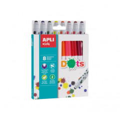 ESTUCHE 8 ROTULADORES APLI KIDS "DOTS"