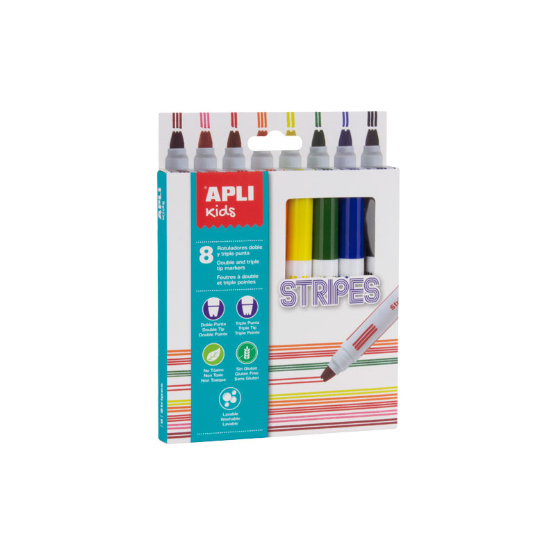 ESTUCHE 8 ROTULADORES APLI KIDS "STRIPES" ESTUCHE 8 ROTULADORES APLI KIDS "STRIPES"