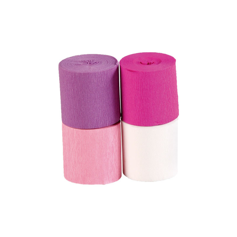 PACK 4 ROLLOS PAPEL CREPÉ CLAIREFONTAINE 5cmx10m MIX ROSA