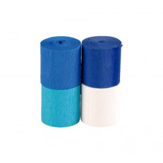 PACK 4 ROLLOS PAPEL CREPÉ CLAIREFONTAINE 5cmx10m MIX AZUL