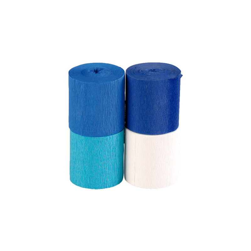 PACK 4 ROLLOS PAPEL CREPÉ CLAIREFONTAINE 5cmx10m MIX AZUL