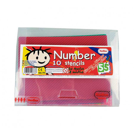 SET 10 PLANTILLAS TRANSLÚCIDAS HENBEA NÚMEROS