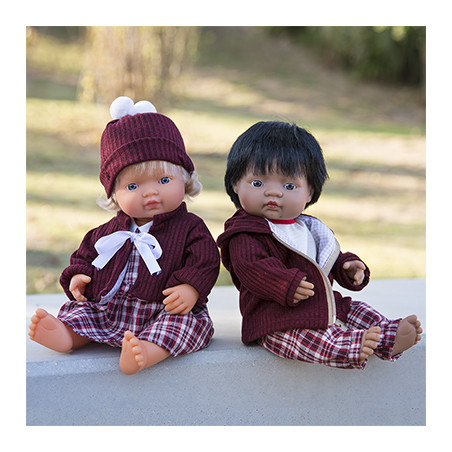 ROPA MINILAND PARA MUÑECOS 40cm "CONJUNTO FRÍO PANTALÓN"