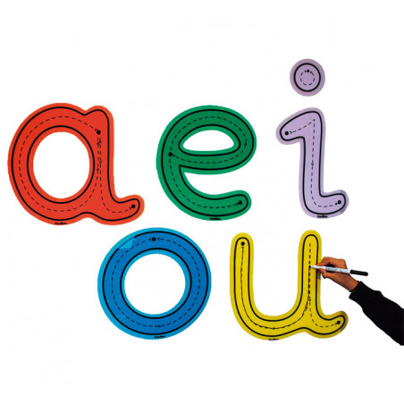 set vocales henbea grandes para trazar