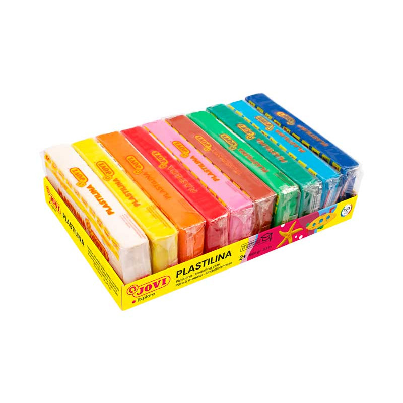 CAJA 10 PASTILLAS PLASTILINA JOVI 150gr