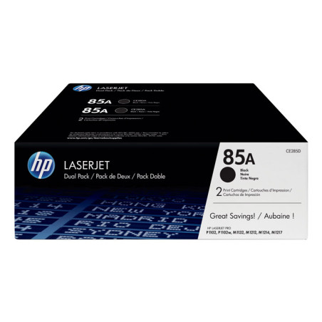 PACK DE AHORRO DE 2 CARTUCHOS DE TÓNER ORIGINAL LASERJET HP 85A