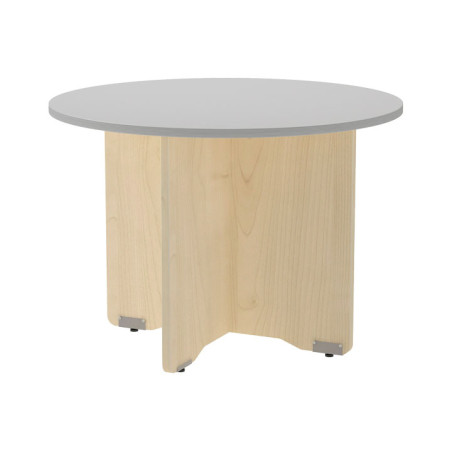 MESA ROCADA CIRCULAR Y PIE PANEL SERIE MEETING COL. HAYA - GRIS 100 CM