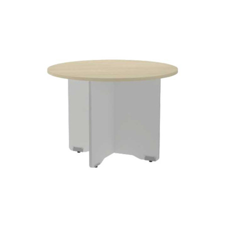 MESA ROCADA CIRCULAR Y PIE PANEL SERIE MEETING COL. HAYA - GRIS 120 CM