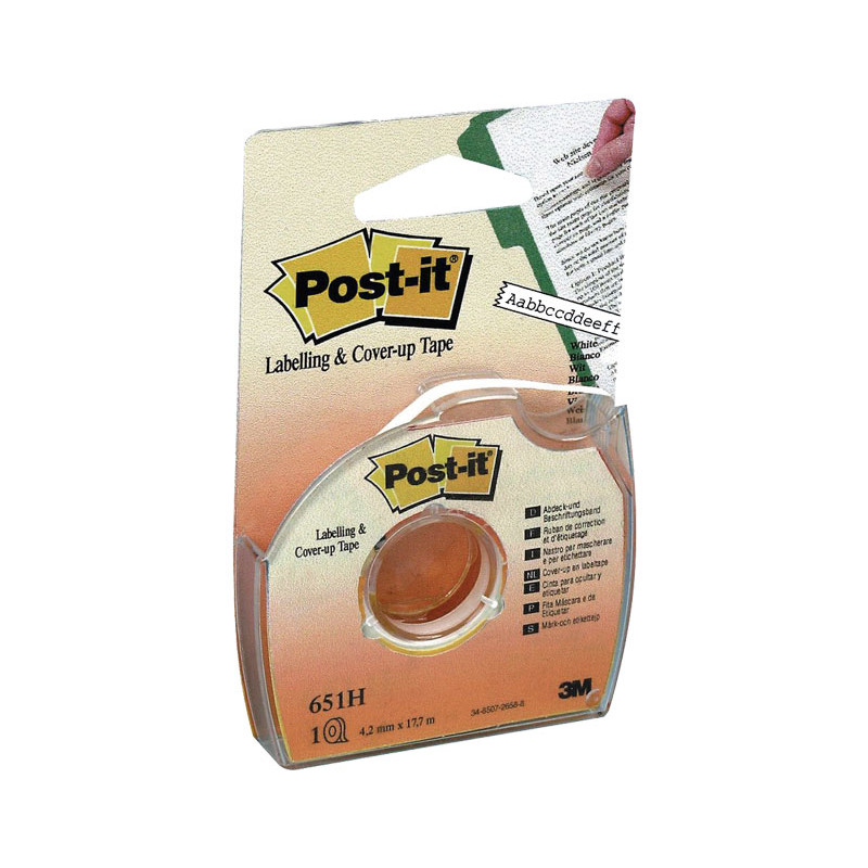 CINTA POST-IT® PARA ETIQUETAR, OCULTAR Y CORREGIR 4,2mm x 17,7m