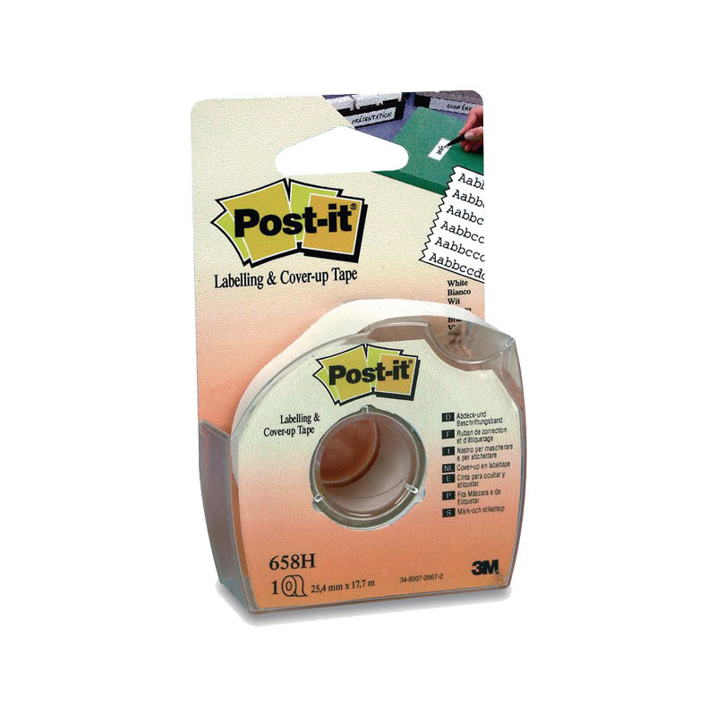 CINTA POST IT PARA ETIQUETAR, OCULTAR Y CORREGIR 25,4mm x 17,7m