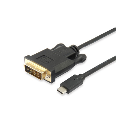 133468 ADAPTADOR DE CABLE DE VÍDEO 1,8 M USB TIPO C DVI-D NEGRO