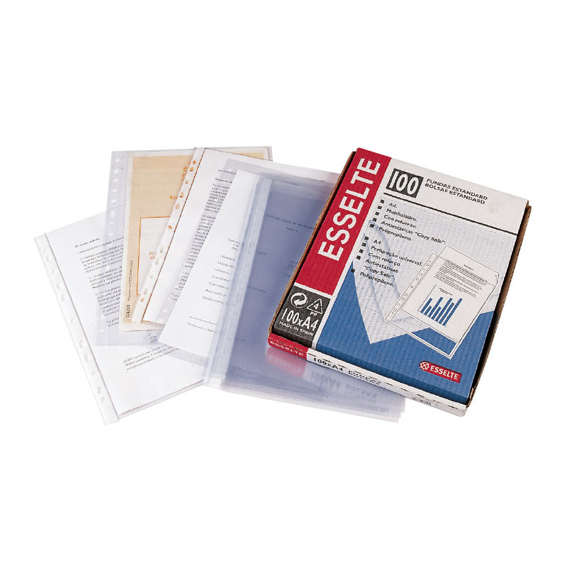 CAJA 100 FUNDAS MULTITALADRO ESSELTE 80 MICRAS Fº CRISTAL CAJA 100 FUNDAS MULTITALADRO ESSELTE 80 MICRAS Fº CRISTAL