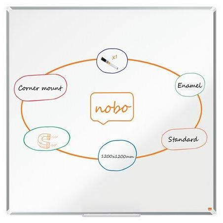 PIZARRA BLANCA NOBO PREMIUM PLUS 120x120cm ACERO LACADO