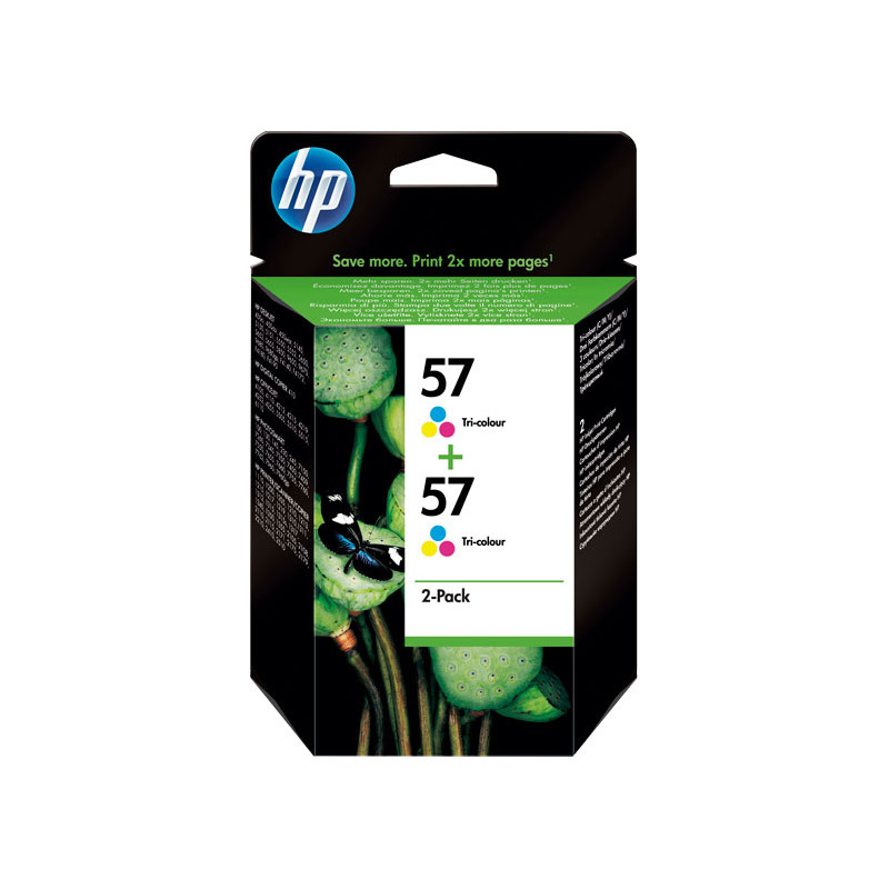 PACK DE AHORRO DE 2 CARTUCHOS DE TINTA ORIGINAL HP 57