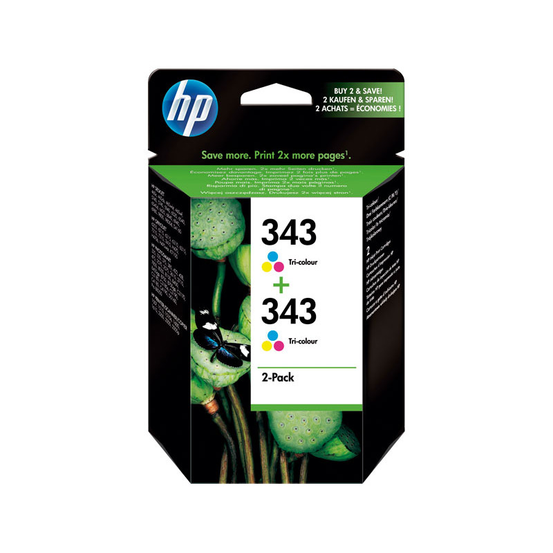 PACK DE AHORRO DE 2 CARTUCHOS DE TINTA ORIGINAL HP 343 PACK DE AHORRO DE 2 CARTUCHOS DE TINTA ORIGINAL HP 343