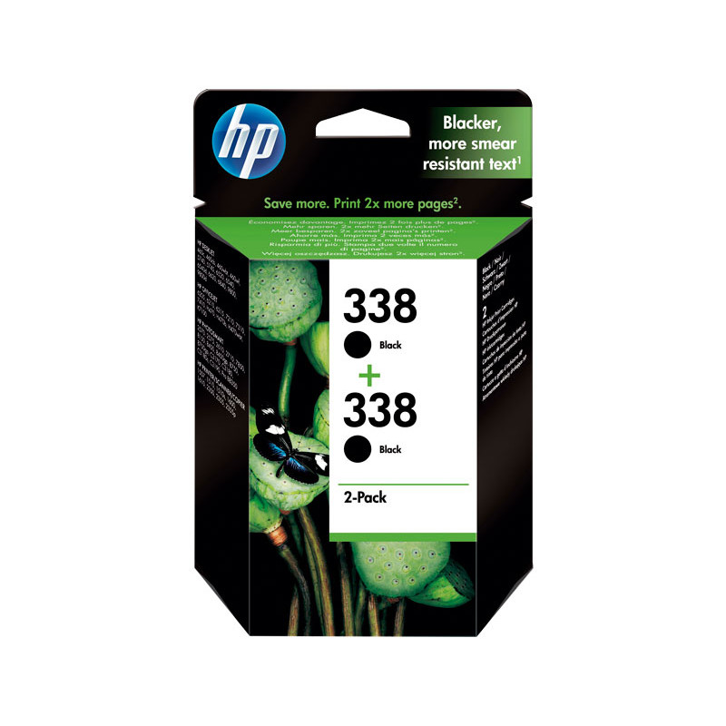 PACK DE AHORRO DE 2 CARTUCHOS DE TINTA ORIGINAL HP 338