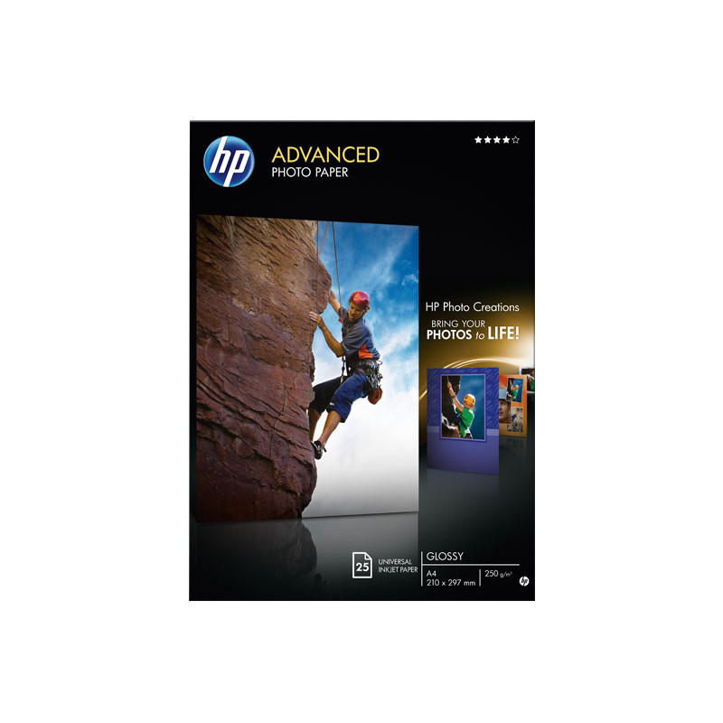 PAQUETE 25h PAPEL FOTOGRÁFICO HP ADVANCED A4 250gr PAQUETE 25h PAPEL FOTOGRÁFICO HP ADVANCED A4 250gr