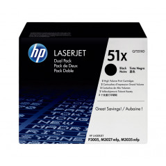 PACK DE AHORRO DE 2 CARTUCHOS DE TÓNER ORIGINAL LASERJET HP 51X DE ALTA CAPACIDAD